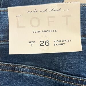 LOFT High Rise Skinny Jeans - Dark Blue